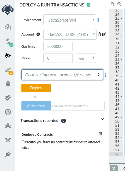 Selecting the factory to be deployed in Remix